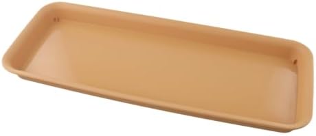 Compatible with Resin Plant Saucer Drip Tray for Indoor Outdoor Pots, Thickened Bottom Rectangle Plate to Protect Floors from Water Spills and Soil, Beige M(Brown XL) by ZTTW