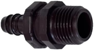 NETAFITM Drip Irrigation Barbed Fittings,3/8" 12MM Black Drip Tubing Coupler Elbow Tee Reducer (Threaded Male Adapter - 12mm X 1/2" MPT, 25 Count) - Image 2