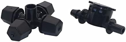 Garden Drip Irrigation System Accessories 5 Cross Fog Nozzles Water Mist Pressure Sprayer Cooling Mist System Black with Drip-Proof Irrigation Garden Irrigation 4/7 Mm Hose by Unknown