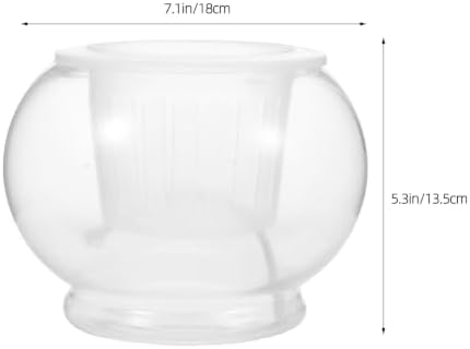Totority Hydroponic Plant Vase Round Glass Desktop Planter - Image 2
