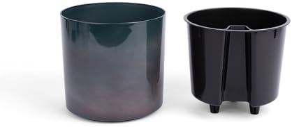 rePotme 8 inch Self Watering Plant Pot for Indoor Plants, African Violets, Succulents, The Aqua Core Collection (Granite Slate) - Image 3