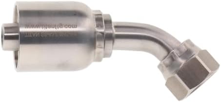 HYDRAULICS DIRECT | T43-FFX45S-06-06-HD-PK05 | 3/8" Hose x 3/8" ORFS Female Swivel, 45° Short Drop (11mm); Elbow crimp fitting by HydraulicsDirect