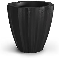 Mayne Sedona 18in Self-Watering Round Planter, Black - Image 2