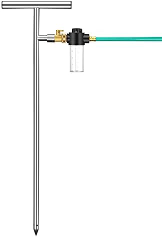 Root Feeder Deep Root Watering Tool with Fertilizer Dispenser Tree Watering Spike Watering Wand Irrigation System,for Plants Trees Bushes Shrubs Made of Stainless Steel with Shut Off Valve T Handle by DACK