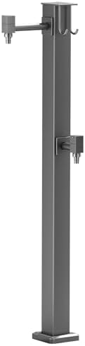 Outdoor Vertical Garden Water Column, Freestanding Hose Stand with Faucet, 304 Stainless Steel Floor Mounted Water Tap Yard Hydrant for Patio Lawn Irrigation, Grey by SXBHDM