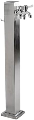 Outdoor Water Column, Stainless Steel Vertical Column Garden Water, Dispenser Hydrant with Faucet Hose Holder, Water Fountain for Parks, Lawns, Restrooms，Square 31.5in/80cm by Unknown