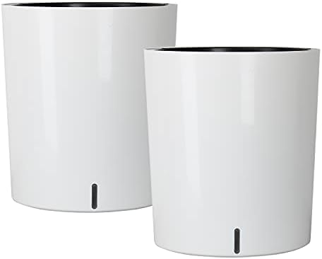 SAROSORA Large Round Self Watering Planter Pot 12.5'' 2-Pack for Home Garden Patio Tall Tree(White 2-Pack) by SAROSORA