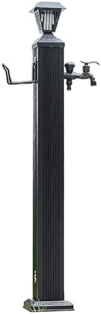 Free Standing Hose Holder, Yard Fountain, Solar LED Light Pole, Dual-Speed Dual Light Mode, Suitable for Garden Irrigation(114x10cm/45x4in) by Unknown