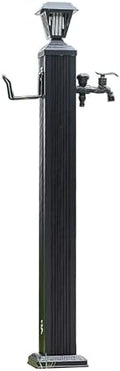 Free Standing Hose Holder, Yard Fountain, Solar LED Light Pole, Dual-Speed Dual Light Mode, Suitable for Garden Irrigation(114x10cm/45x4in) by Unknown