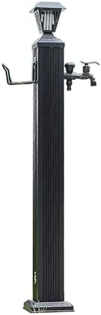 Free Standing Hose Holder, Yard Fountain, Solar LED Light Pole, Dual-Speed Dual Light Mode, Suitable for Garden Irrigation(114x10cm/45x4in) by Unknown