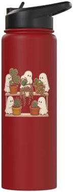 Plant Halloween Ghosts Watering Houseplant Lover Gift Stainless Steel Insulated Water Bottle - Image 3