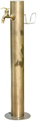 Stainless Steel Cylindrical Vertical Garden Water Column,Garden Hose Holder with Full Copper Faucet,Retro Outdoor Courtyard Garden Fountain Faucet Water Column, Suitable for Car Washing and Watering by Unknown