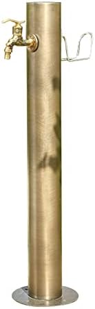 Stainless Steel Cylindrical Vertical Garden Water Column,Garden Hose Holder with Full Copper Faucet,Retro Outdoor Courtyard Garden Fountain Faucet Water Column, Suitable for Car Washing and Watering by Unknown