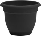 Bloem Ariana 10" Plastic Self-Watering Planter, Black, 4-Pack - Image 7