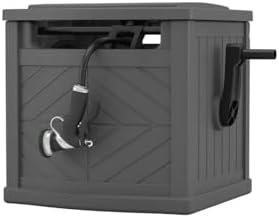 Garden Hose Reel Hideaway Storage Box，Resin Outdoor Container，Outdoor Garden Hose Reel Storage，Garden Hose Holder & Hose Reel for 150FT 5/8 Inch Water Line，No Assembly Required - Image 6