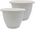 The HC Companies Sevilla Flower Planters - Outdoor & Indoor Planter - Round Self Watering Plant Pots for Herbs & More (14”, White, Pack of 2) by TheHCCompanies