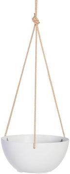 Root & Vessel Self Watering Hanging Planter for Indoor or Outdoor Plants, Unique Marbled Hanging Basket Made of Eco-Friendly Blend of Stone & Plastic, White, 10" by Novelty