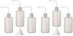 Hyber&Cara Safety Wash Bottle with Cap 3Pcs 250ml Plastic Plant Watering Tattoo Squeeze Bottle for Lab with 1Pc Silicone Funnel (Pack of 2) by HyberCara