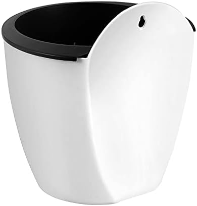 HOIGON 10 Pack 7 Inch Lazy Flower Pots, Self Watering Wall Hanging Plastic Planters with S-Hooks and Wicks, Water Hanging Plants Pot for Indoor Outdoor Orchids African Violet, White - Image 5