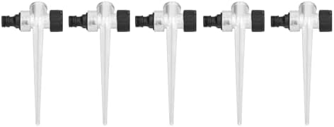 5PCS Lawn Sprinkler Spike,Connector Base for Yard,Metal Watering Zinc Alloy Water Thru,Impact Head,Heavy Duty Adjustable Coverage Nozzle,1/2inch Female Thread Side External - Image 6