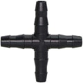 Hose Barb Fittings, Pack of 50 1/4 Inch 4 Way Cross Connector for 4mm 7mm Micro Tubing Drip Irrigation Black(A-50pcs) by Unknown