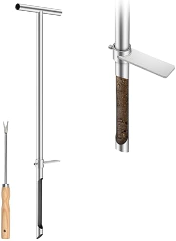 36 Inch Soil Sampler Probe, Stainless Steel Soil Core Sampling Tool with T-Handle, Heavy Duty Soil Probe for Lawn, Garden, Farm & Soil Testing by BuiltfortheField
