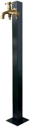 Floor Mounted Faucet Outdoor Water Pipe Vertical Fountain Irrigation Column,Frost-Free Outdoor Faucet with Garden Hose Extender, Stainless Steel Square Spigot, Freestanding Hose Holder & Rem by Unknown