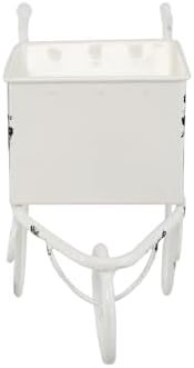 Decorative Wheelbarrow Planter, 11.5 Inch, Antique White - Image 4
