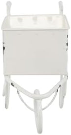 Decorative Wheelbarrow Planter, 11.5 Inch, Antique White - Image 4