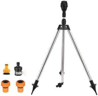 360 Rotating Garden Sprinkler On Adjustable Tripod Base 1Inch Hose Adapter Fit for Patios Greenhouses Flowerbed Watering ABS Garden Watering - Image 4