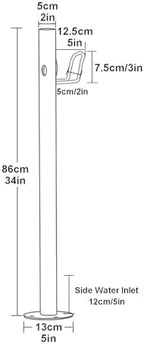 Stainless Steel Cylindrical Water Column, Freestanding Hydrant with Faucet, Garden Hose Holder for Courtyard Irrigation Washing Villa Decoration(86x13cm/34x5in) - Image 7