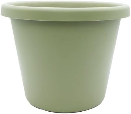 The HC Companies Classic Round Plastic Plant Pot w/Rolled Rim - Lightweight & UV Resistant Flower Pot for Herbs & More - Outdoor & Indoor Plant Pots w/Drainage (15.5 inch Seafoam, Pack of 1) by TheHCCompanies