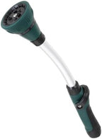 15" Garden Hose Nozzle Sprayer Stainless Steel Watering Wand 8-Type Adjustable Patterns Thumb Control Shut Off Mist - Image 2