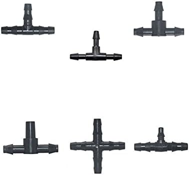 Hose Connector Adapter 1000 1/8 1/4 Hose Tee Barb Connector 3/5 4/7mm Reduce Connection Watering Cross Drip Irrigation System Accessories (Color : 3I5 MM) by Unknown