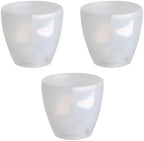 DECOPOTS - 3 Pack Self Watering Planter - Indoor/Outdoor Decorative Flower Pot with Drainage Cartridge and Water Level Indicator (11.2", Transparent) by DecoPots-SelfWateringPots