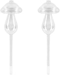 2 Pcs Mushroom Plant Waterers, Iridescent Glass Self-Watering Globes, 9.1 in Plant Watering Spikes for Indoor Outdoor Potted Plants, Vacation Irrigation Devices, Decorative Plant Display by LUMINFLY
