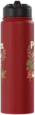 Plants Are My Happy Place Plant Mom Lover Watercolor Gift Stainless Steel Insulated Water Bottle - Image 2