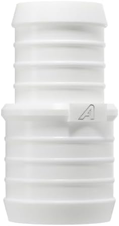 PVC Barbed Straight Pipe Reducer - Corrugated Hose Reducing Joiner & Coupling Adapter Fitting(White,38mm to 19mm (1 1/2" to 3/4")) - Image 2