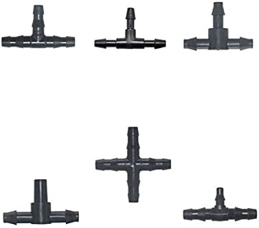 Garden Plumbing Hose Adapter 50 3/5 4/7 Hose Connectors Tee Cross Barb To Connect Watering Fittings For 1/8 1/4" Hose Drip Irrigation System Connectors (Color : Red) by Unknown