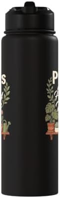 Plants Are My Happy Place Plant Mom Lover Watercolor Gift Stainless Steel Insulated Water Bottle - Image 2