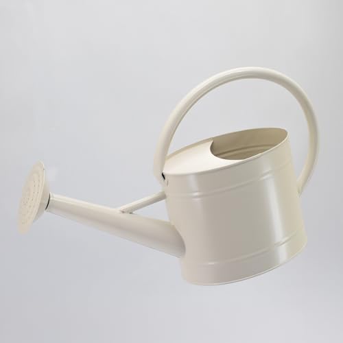 1.3 Gallon Matte Cream Metal Watering Can, Removable Spout - Image 2