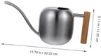 HANABASS 1200ml Long Spout Watering Can Indoor Plant Watering Can Metal Small for Indoor Plants (Silver) - Image 2