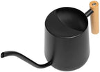 Watering Can with Long Spout and Wood Handle Stainless Steel 1000ml by Sosoport