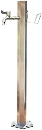 Outdoor Stainless Steel Square Garden Water Column, Garden Hose Stand with Faucet, Free Standing Water Column for Home Garden Insulation and Antifreeze, Used for Garden Irrigation and Watering by Unknown