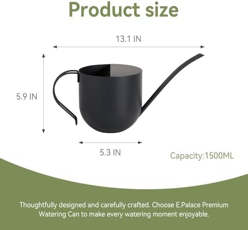 Green Watering Can 50oz Stainless Steel for Indoor Plants - Image 5