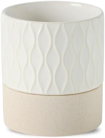 Nihow Ceramic Self Watering Plant Pot for Indoor Plants, 6 Inch,Cream White by Nihow