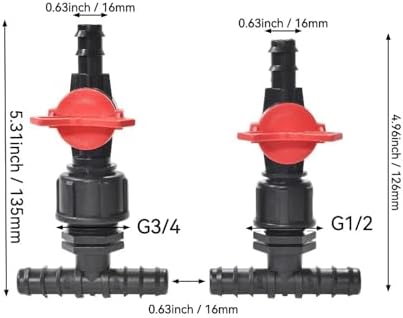 1 Set 16mm 1/2" Garden Hose Splitter Tee Reducer Barb Connector with Tap Valve 3-Way Fitting for Drip Irrigation System(B) - Image 7