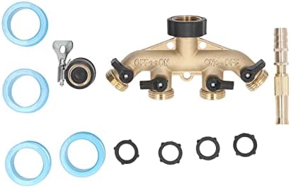 Heavy Duty 3/4 Inch 4 Way Brass Hose Splitter Garden Water Faucet Manifold with Individual Ball Valves for Outdoor Lawn Irrigation and Gardening Durable Connector (US Plug) - Image 7