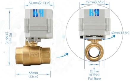 2 Way Brass 3/4 inch 12VDC 9-24VDC 0-5V NPT Proportional Integral Modulating Control Motorized Ball Valve - Image 4
