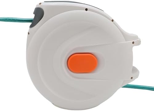 Eujgoov Retractable Garden Hose Reel, Plastic Auto Rewind Wall Mounted Water Sprayer, Ideal for Car Washing and Pet Shower (10m) - Image 7